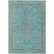 3' X 5' Aqua And Teal Blue Medallion Washable Indoor Outdoor Area Rug