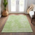 5' X 8' Green And Ivory Abstract Washable Indoor Outdoor Area Rug Transitional Style - Green, Ivory Color