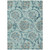 3' X 5' Teal Blue Gray And Aqua Floral Washable Indoor Outdoor Area Rug