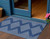 3' X 5' Navy Blue And Ivory Geometric Washable Indoor Outdoor Area Rug Transitional Style - Navy Blue, Ivory Color