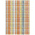 5' X 8' Peach Ivory And Orange Plaid Washable Indoor Outdoor Area Rug