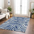 3' X 5' Navy Blue And Ivory Animal Print Washable Indoor Outdoor Area Rug