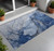 3' X 5' Navy Blue Abstract Washable Non Skid Indoor Outdoor Area Rug - Navy Blue