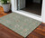 3' X 5' Artichoke Green Ivory And Coral Floral Washable Indoor Outdoor Area Rug