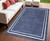 4' X 6' Navy Blue And Ivory Indoor Outdoor Area Rug