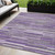 5' X 8' Purple And Gray Striped Washable Indoor Outdoor Area Rug - Purple, Gray