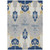 5' X 8' Navy Blue Ivory And Gray Ikat Washable Indoor Outdoor Area Rug