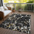 3' X 5' Black Ivory And Brown Striped Washable Indoor Outdoor Area Rug - Black, Ivory, Brown