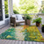 3' X 5' Green And Gold Abstract Washable Indoor Outdoor Area Rug