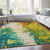 3' X 5' Green And Gold Abstract Washable Indoor Outdoor Area Rug