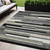 5' X 8' Black Charcoal And Gray Striped Washable Indoor Outdoor Area Rug
