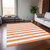 3' X 5' Salmon Striped Washable Non Skid Indoor Outdoor Area Rug