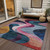 5' X 8' Green Pink And Teal Blue Abstract Washable Indoor Outdoor Area Rug