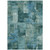 5' X 8' Teal Blue And Pale Aqua Abstract Washable Indoor Outdoor Area Rug