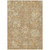 5' X 8' Khaki And Brown Damask Washable Indoor Outdoor Area Rug