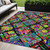 5' X 8' Black Yellow And Green Geometric Washable Indoor Outdoor Area Rug