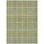 5' X 8' Olive Green Brown And Ivory Plaid Washable Indoor Outdoor Area Rug