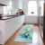 8' Runner Teal Abstract Washable Non Skid Indoor Outdoor Runner Rug Transitional Style - Teal Blue Color