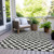 5' X 8' Black And Ivory Geometric Washable Indoor Outdoor Area Rug - Black, Ivory