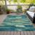 3' X 5' Emerald And Lime Green Abstract Washable Indoor Outdoor Area Rug