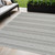 5' X 8' Beige And Gray Striped Distressed Indoor Outdoor Area Rug