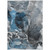 5' X 8' Ivory Blue and Gray Abstract Washable Non Skid Indoor Outdoor Area Rug