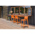 Set of Two 26" Orange Heavy Duty Plastic Low Back Outdoor Counter Height Bar Chairs
