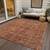 3' X 5' Orange Copper And Terra Cotta Oriental Washable Indoor Outdoor Area Rug