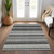 3' X 5' Black Striped Washable Indoor Outdoor Area Rug