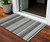 3' X 5' Black Striped Washable Indoor Outdoor Area Rug