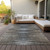 5' X 8' Brown Taupe And Chocolate Striped Washable Indoor Outdoor Area Rug