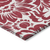 3' X 5' Burgundy and White Floral Washable Non Skid Indoor Outdoor Area Rug