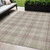 5' X 8' Beige Ivory And Green Plaid Washable Indoor Outdoor Area Rug
