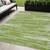 5' X 8' Green And Ivory Striped Washable Indoor Outdoor Area Rug Transitional Style - Green, Ivory Color