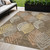 5' X 8' Chocolate Beige And Gray Floral Washable Indoor Outdoor Area Rug