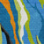 3' X 5' Denim Blue Copper And Green Abstract Washable Indoor Outdoor Area Rug
