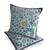 Set of Two 16" X 16" Gray and Orange Peacock Blown Seam Floral Indoor Outdoor Throw Pillow