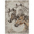 5' X 8' Beige And Gray Horse Washable Indoor Outdoor Area Rug