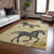 5' X 8' Gold And Charcoal Horse Washable Indoor Outdoor Area Rug
