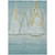 3' X 5' Teal Blue And Gold Nautical Washable Indoor Outdoor Area Rug