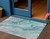 3' X 5' Teal Blue And Ivory Abstract Washable Indoor Outdoor Area Rug - Teal Blue, Ivory
