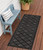 6' Charcoal And Black Trellis Indoor Outdoor Runner Rug