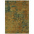 3' X 5' Copper And Green Abstract Washable Indoor Outdoor Area Rug