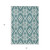 3' X 5' Teal Blue And Ivory Trellis Washable Indoor Outdoor Area Rug
