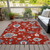5' X 8' Red Gray And Taupe Floral Washable Indoor Outdoor Area Rug