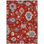 5' X 8' Red Gray And Taupe Floral Washable Indoor Outdoor Area Rug