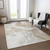 3' X 5' Ivory And Beige Abstract Washable Indoor Outdoor Area Rug - Ivory, Beige