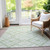 3' X 5' Mint Green And Ivory Geometric Washable Indoor Outdoor Area Rug