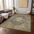 3' X 5' Charcoal And Beige Medallion Washable Indoor Outdoor Area Rug
