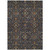 5' X 8' Navy Blue Brown And Red Floral Washable Indoor Outdoor Area Rug